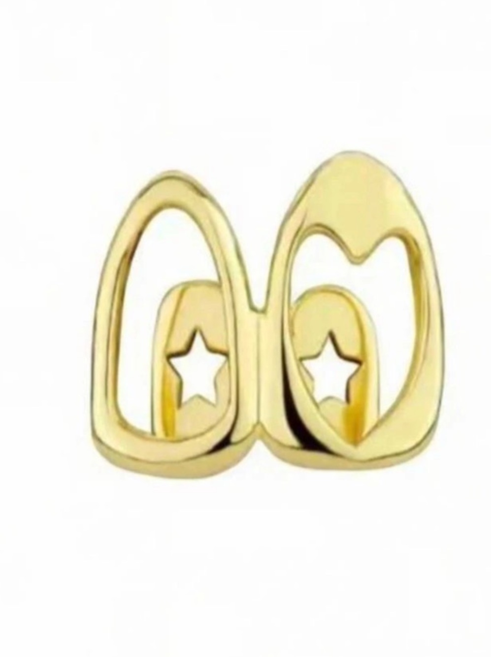 Two-Tone Star Earrings Gold & Silver Like New